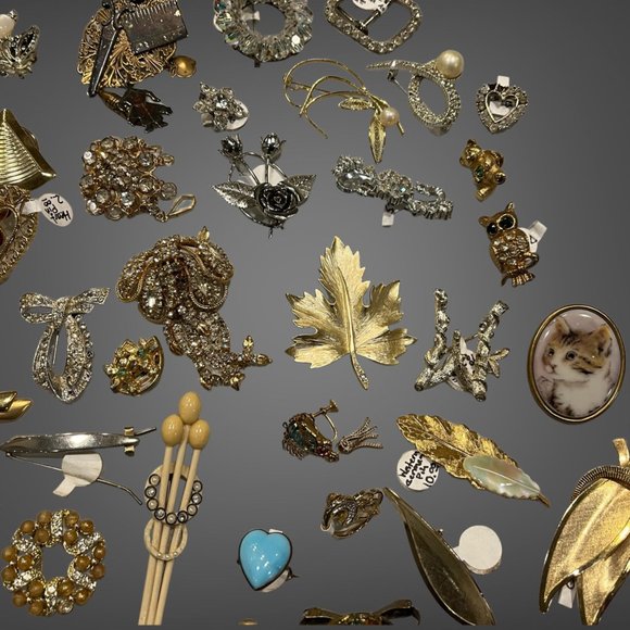 Huge Lot Vintage Brooches Pins Womens Jewelry - Picture 8 of 14
